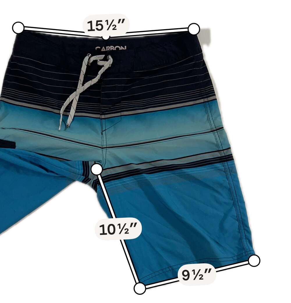 Carbon Men's Striped Board Shorts Size 30